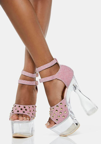 Pink Detux-02 Platform Heels