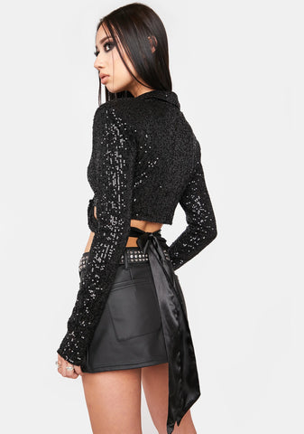 Party's Here Sequin Wrap Blazer