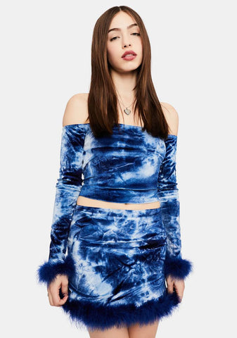 Below Freezing Velvet Mini Skirt