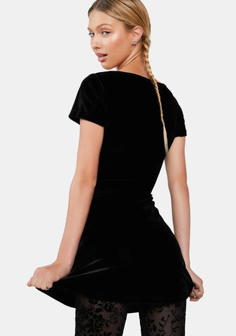 Midnight Into The Woods Velvet Dress