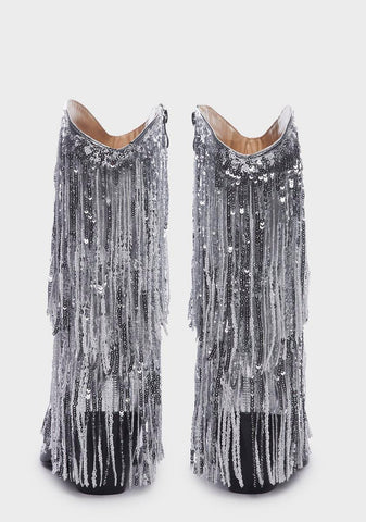 On A Rideout Fringe Cowboy Boots