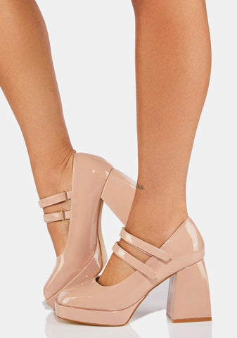 Latte You Show Off Block Heels