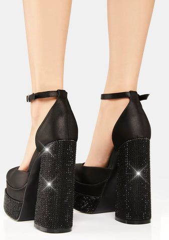 Attention On Me Rhinestone Heels