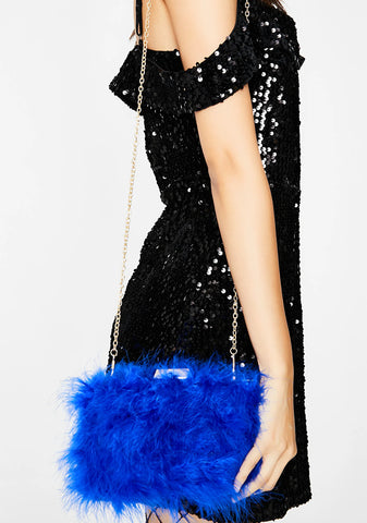 Sapphire Tweetie Fluffy Clutch