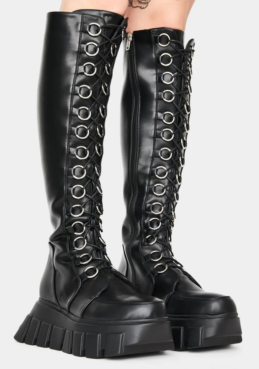 Shadows Knee High Platform Boots