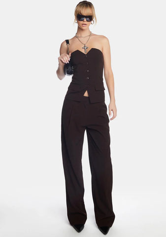 Cappuccino Lavan Bustier Top