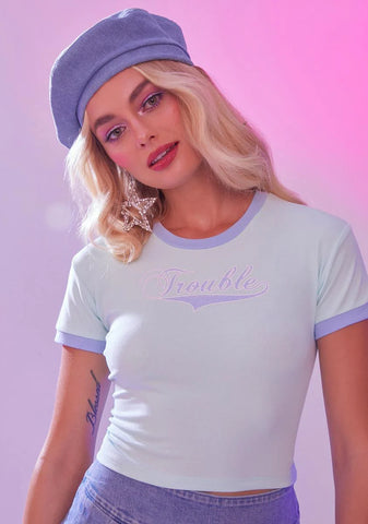 Here Comes Trouble Ringer Tee