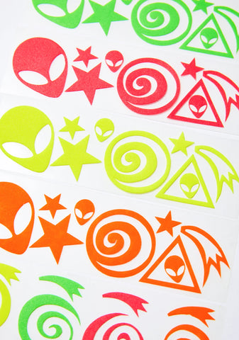 Blacklight Alien Body Stickers