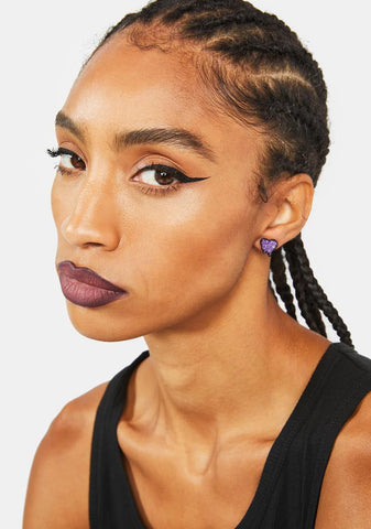 I Bleed Glitter Heart Stud Earrings