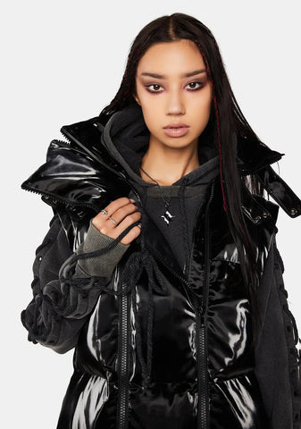 Modulation Unisex Convertible Liquid Velvet Puffer Jacket