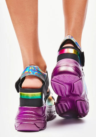 Rainbow Watch Me Glow Platform Sandals