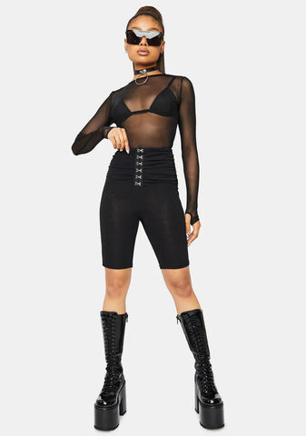 One Step Closer Hook & Eye Biker Shorts