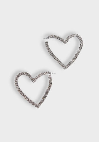 Deja Vu Rhinestone Heart Earrings