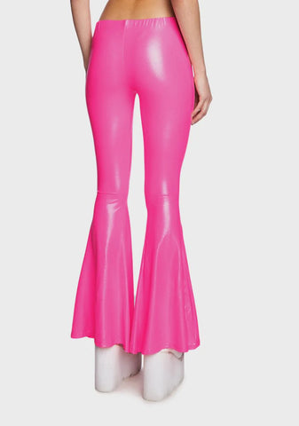 Pink Shimmer Flare Pants
