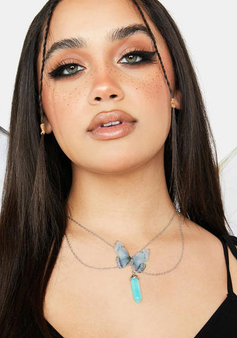 Jaded Wonders Butterfly Choker Necklace