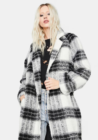 Top Of The Class Plaid Wool Coat
