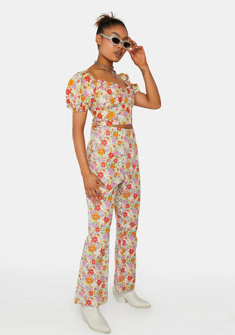 Kitsch Retro Floral Trousers