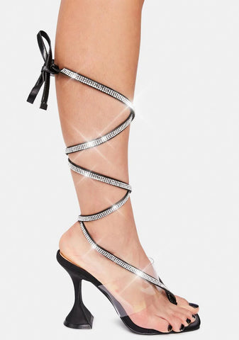 Malibu Rhinestone Wrap Heels