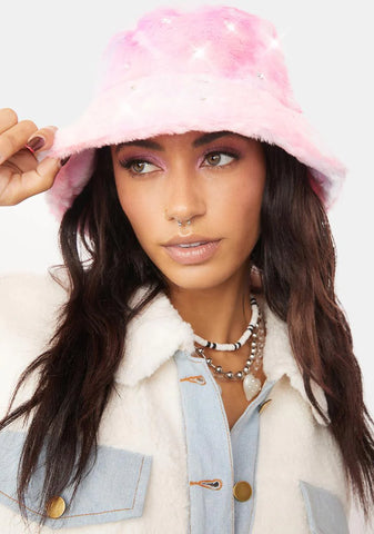 Cutie Glam Fuzzy Bucket Hat