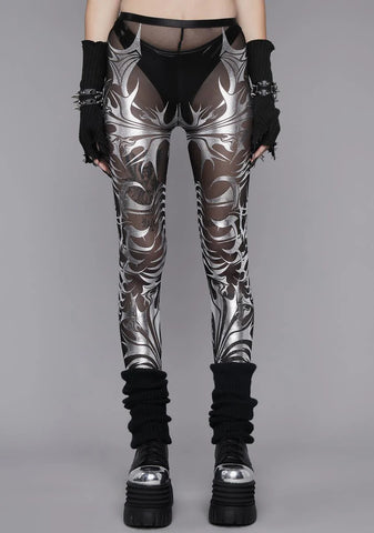 Chrome Ill Fated Love Mesh Leggings