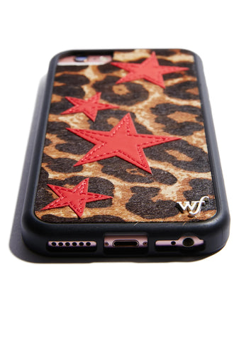 Leopard Red Stars iPhone Case