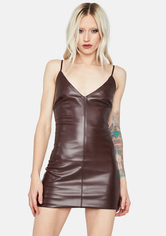 Cocoa Open Your Eyes Faux Leather Mini Dress