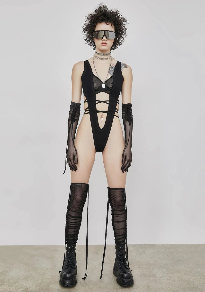 Reverb Strappy Mesh Gloves And Stockings Set