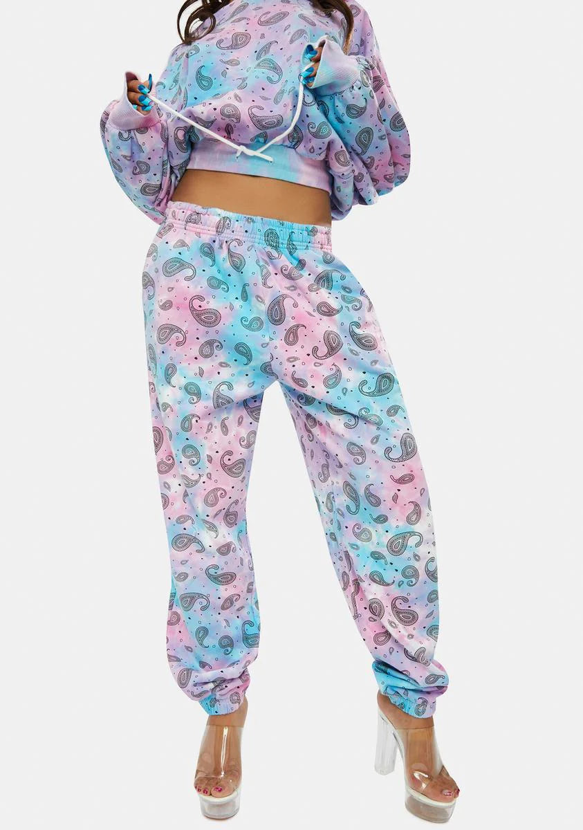 Take A Look Tie Dye Paisley Joggers