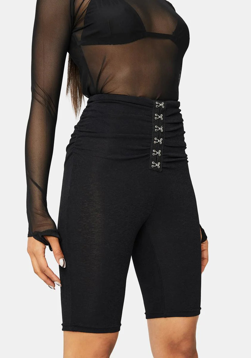 One Step Closer Hook & Eye Biker Shorts