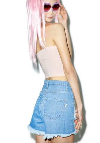 Tattered Denim Shorts