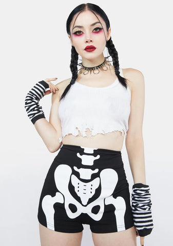 High Waist Skelly Booty Shorts