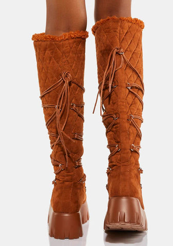 Russet To The Moon Platform Boots