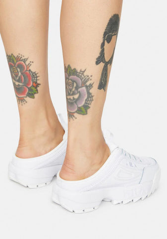White Disruptor II Mule Sneakers
