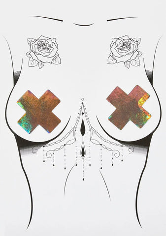 Nitro Gunmetal Grey Holographic X Factor Pasties