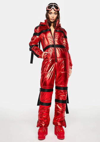 Berry Delighted Metallic Snowsuit