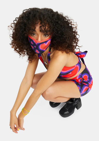 Electric Juice Heart Print Face Mask