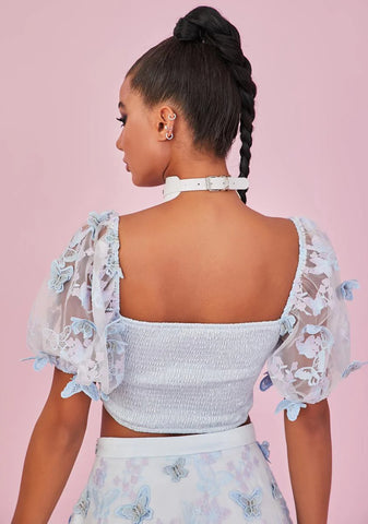 Take Me Away Butterfly Crop Top