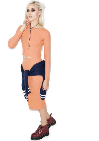 Back to Basics Cropped Sweater - Light Orange