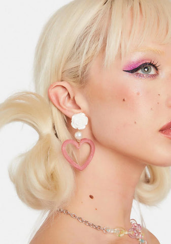 Sending My Best Heart Drop Earrings