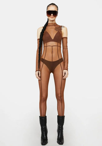 Shake The Room Mesh Jumpsuit Set