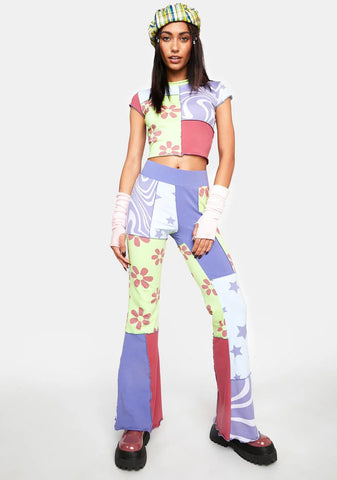 Season's Greetings Patchwork Crop Top