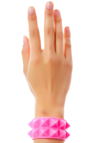 Luxor Double Pyramid Rubber Bracelet - Gold