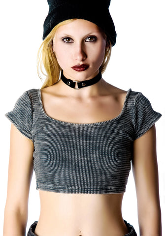 Reality Sux Crop Top - Gray