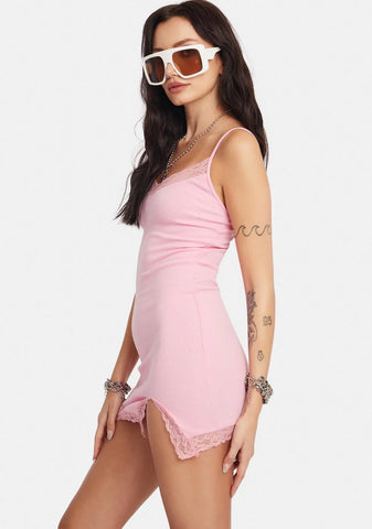 Baby Pink Rib Coti Mini Dress
