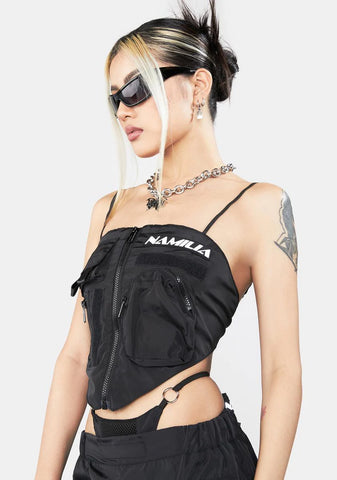 Black Nylon Tactical Bandana Top