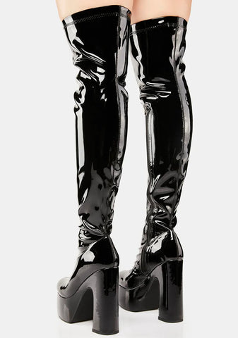 Athena Patent Thigh High Boots