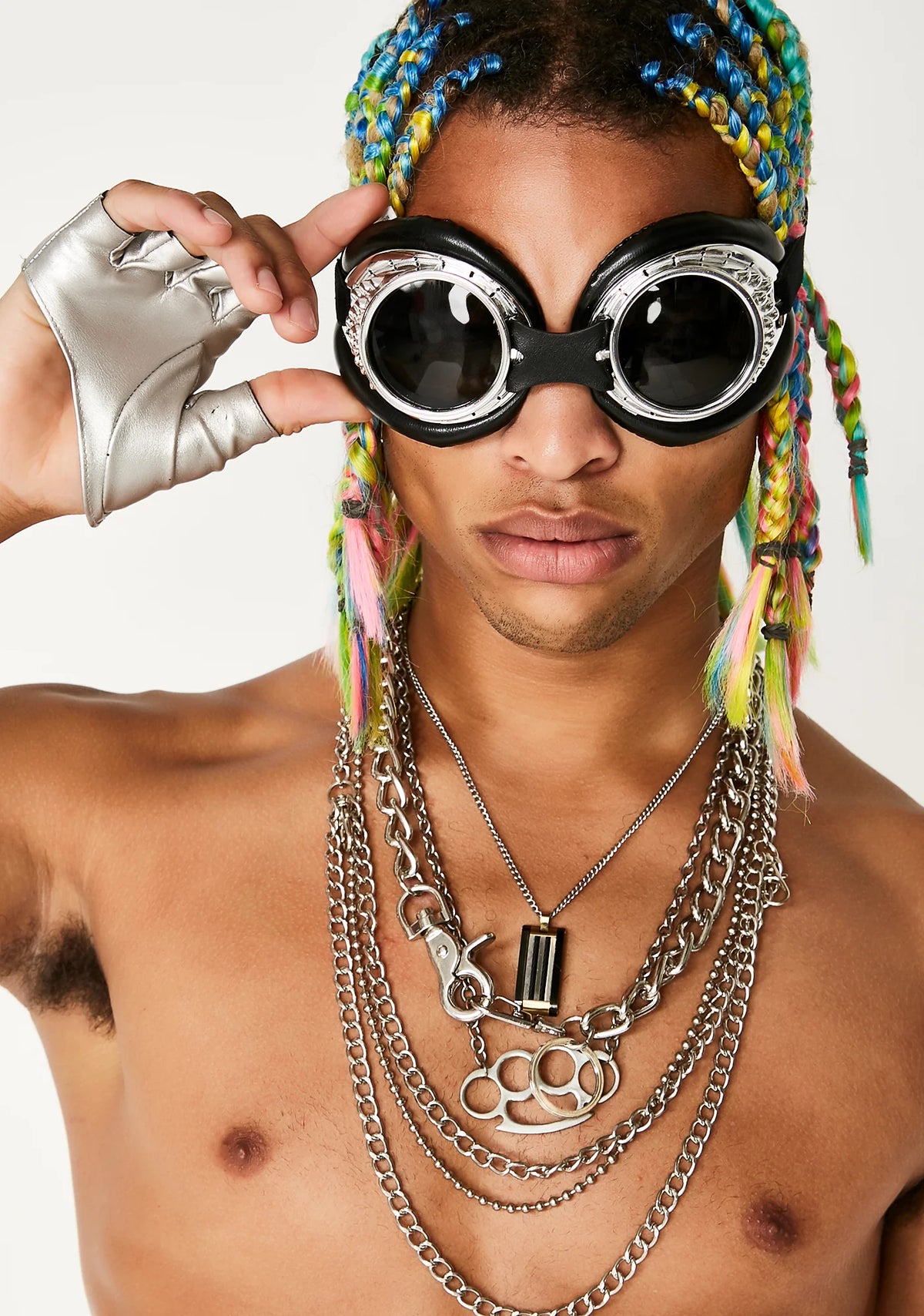 Chrome Radioactive Aviator Goggles