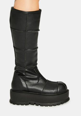 Slacker-230 Platform Knee High Boots