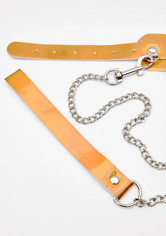 Honey Grip On Reality Metallic Leash Choker