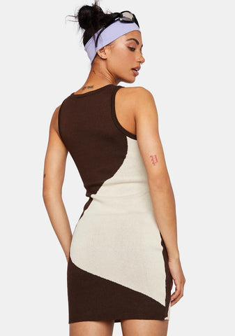 Wavy Knit Mini Dress